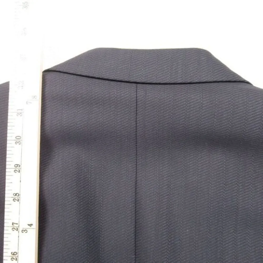 Canali 100% Pure Wool Blazer Mens 46R Dark Navy Blue Sport Coat Ventless 3Button